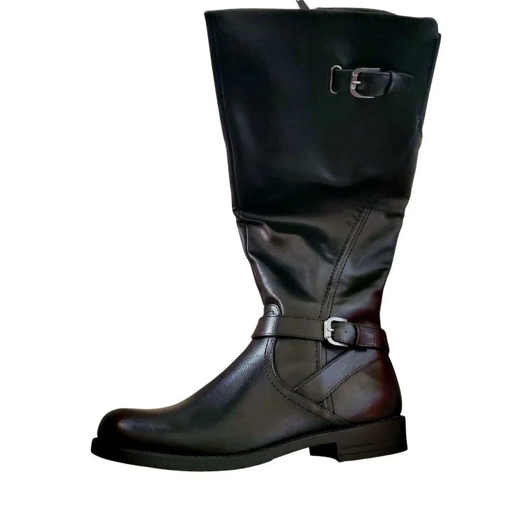Baretraps 8.5 Boots Cassidy Women Faux Leather Tall Horse Riding Equestrian Shoe